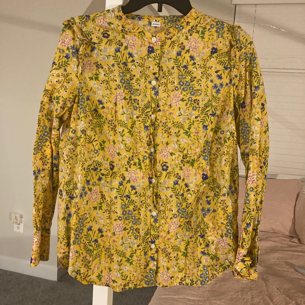 Old Navy Gold Floral Button-Down
